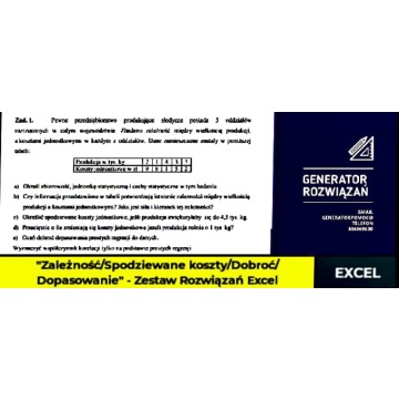 "Zależność, Spodziewane koszty, Dobroć, Dopasowanie" -  Excel. poziom - Studia