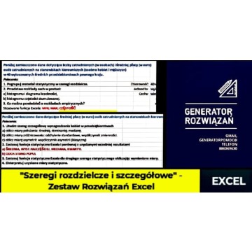 "Szeregi rozdzielcze i szczegółowe" - Zestaw 2 Rozwiązań Excel. poziom - Studia