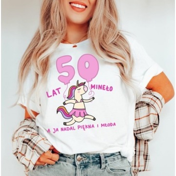 damska koszulka na 50 urodziny, koszulka na pięćdziesiątkę