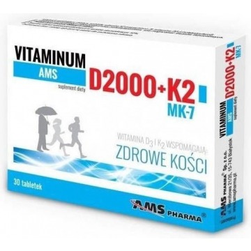Vitaminum d2000+k2 x 30 tabletek - data ważności 16-11-2022r.