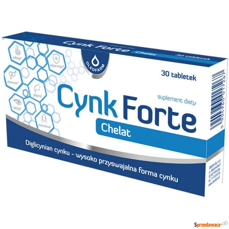 Cynk forte x 30 tabletek - Witaminy i suplementy - Borzestowo