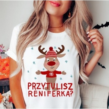 świąteczna koszulka z reniferem