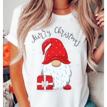 świąteczna koszulka z gnomem merry christmas