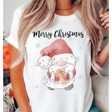 świąteczna koszulka z gnomem merry