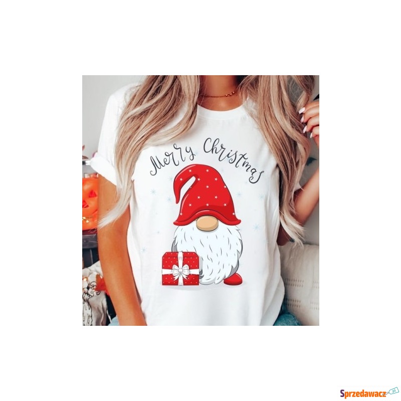 świąteczna koszulka z gnomem merry christmas - Bluzki, koszule - Konin