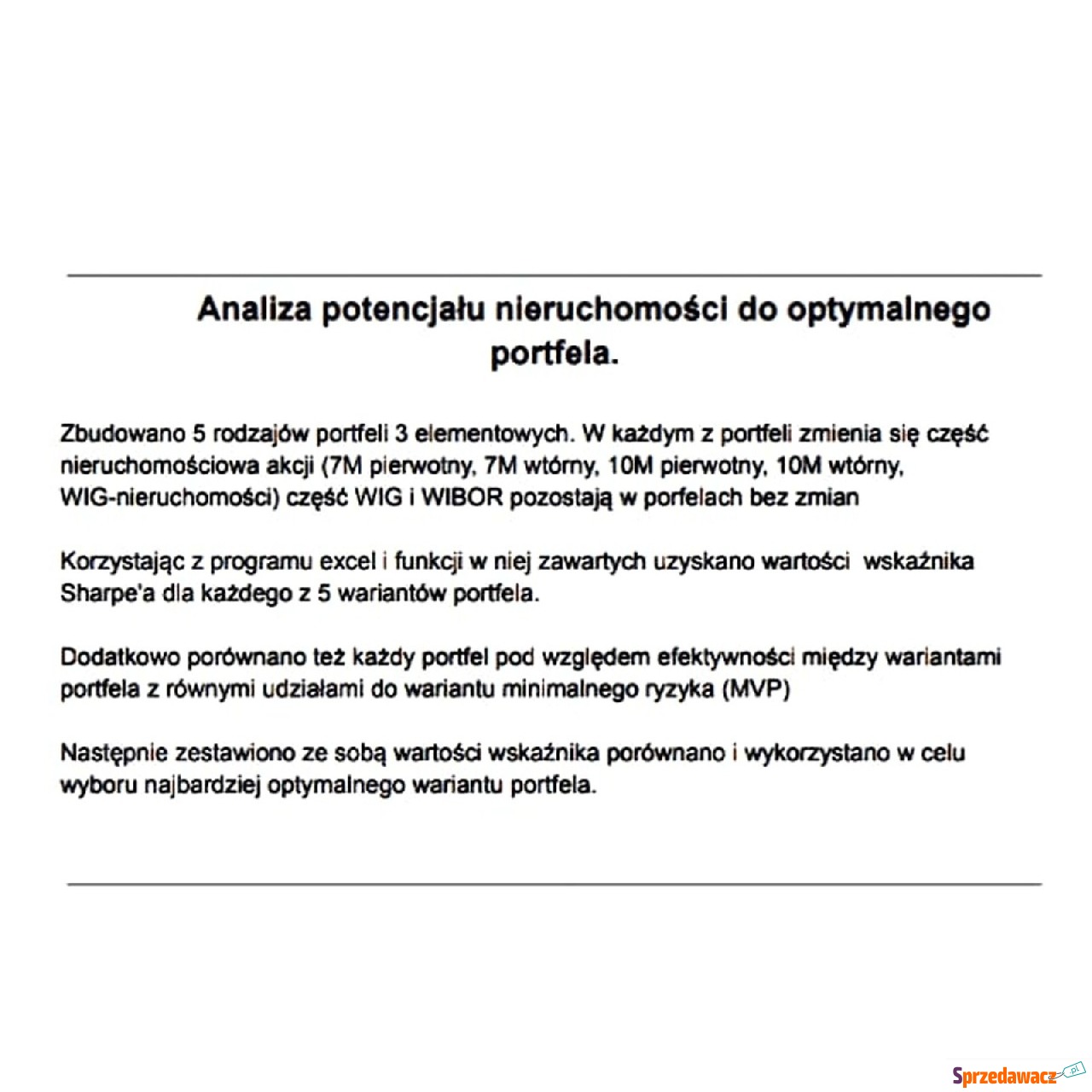 "Analiza potencjału nieru...