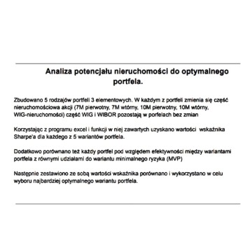 "Analiza potencjału nieruchomości do optymalnego portfela."