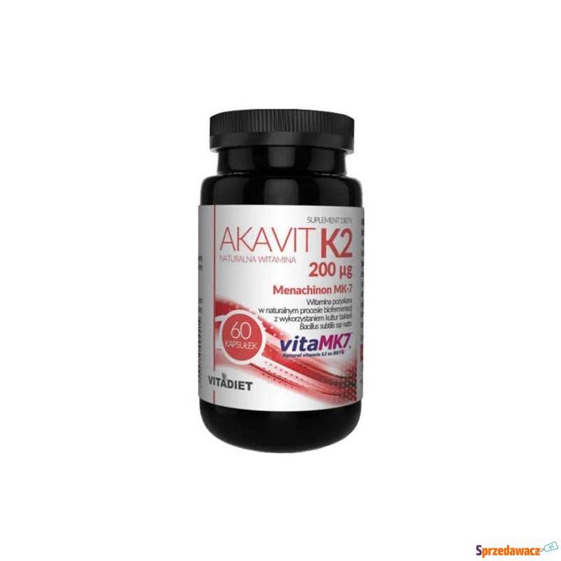 Akavit naturalna witamina k2 200mcg x 60 kapsułek - Witaminy i suplementy - Świnoujście