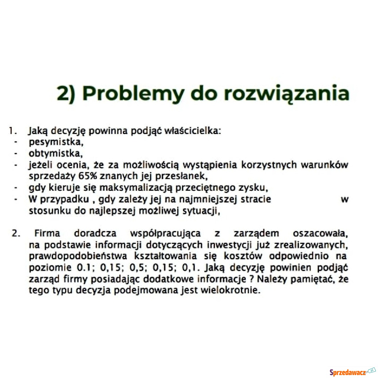 "Decyzje menedżerskie - 5...
