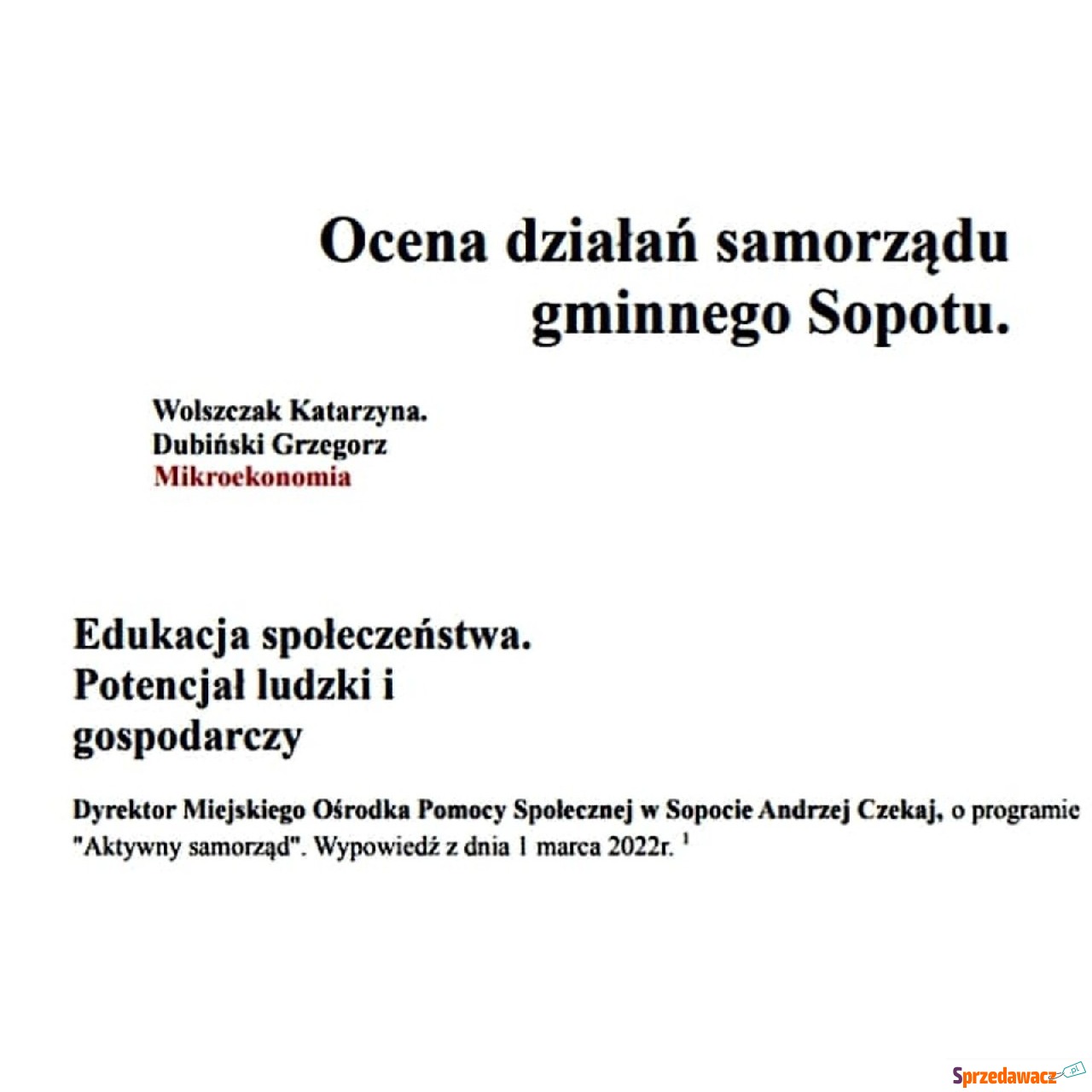 "Ocena działań samorządu﻿...
