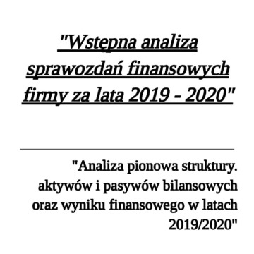 "Wstępna analiza sprawozdań finansowych... - Pozostałe materiały edu. - Warszawa - zdjęcie 1