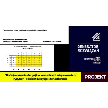"Podejmowanie decyzji w warunkach niepew... - Pozostałe materiały edu. - Warszawa - zdjęcie 1