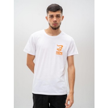 Koszulka Z Krótkim Rękawem Grube Lolo Print Name Logo Biała / Pomarańczowa