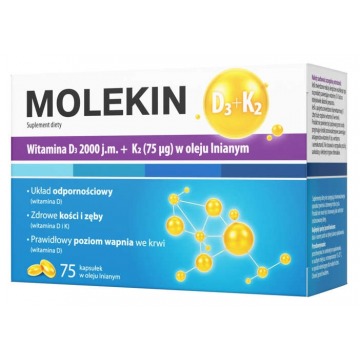 Molekin d3+k2 w oleju lnianym x 75 kapsułek