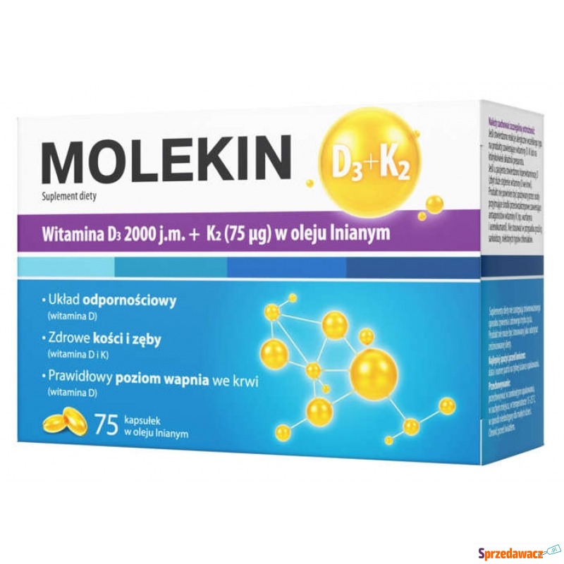 Molekin d3+k2 w oleju lnianym x 75 kapsułek - Witaminy i suplementy - Sandomierz