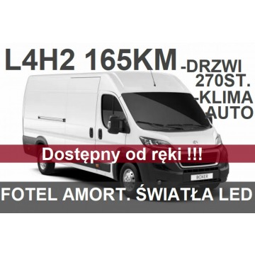 Peugeot Boxer - L4H2 165KM Drzwi 270st. Światła LED Fotel amor. Dostępnyod ręki 1873zł