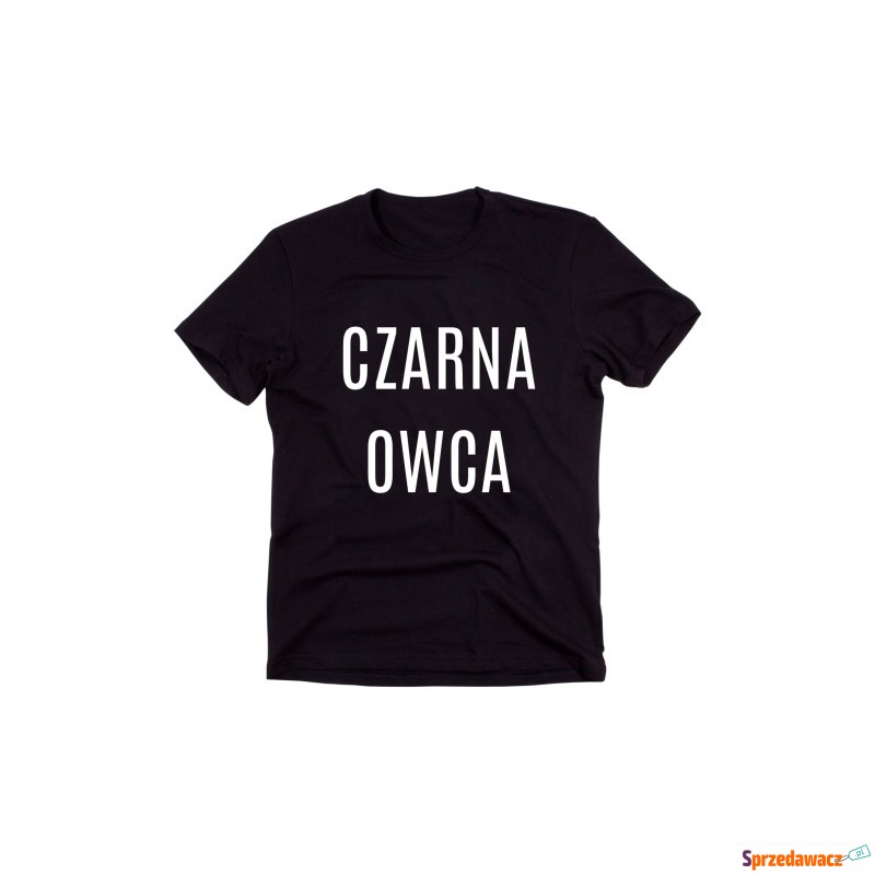 Czarny Klasyczny T-shirt "CZARNA OWCA" - Bluzki, koszule - Sosnowiec