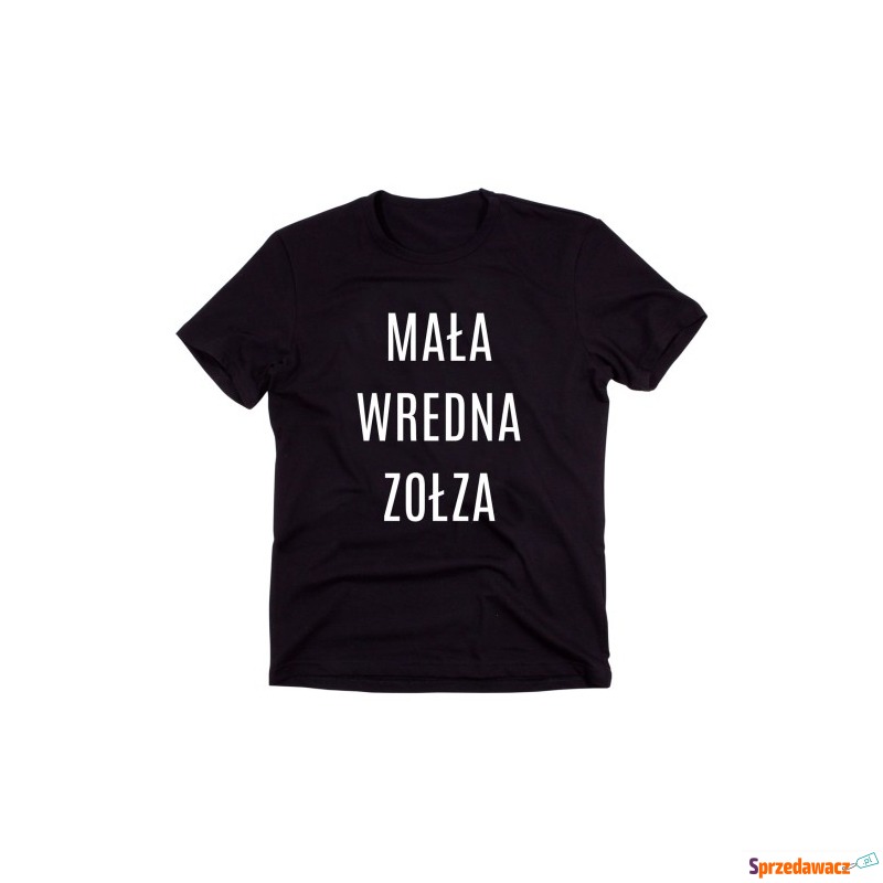 Czarny Klasyczny T-shirt "MAŁA WREDNA ZOŁZA" - Bluzki, koszule - Będzin