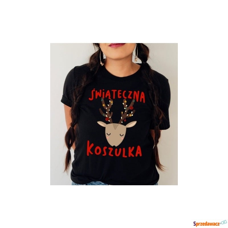 koszulka damska świąteczna na święta z reniferem - Bluzki, koszule - Opole