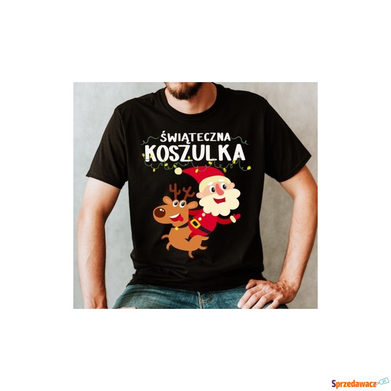 męska świąteczna koszulka z reniferem - Bluzki, koszulki - Wrocław