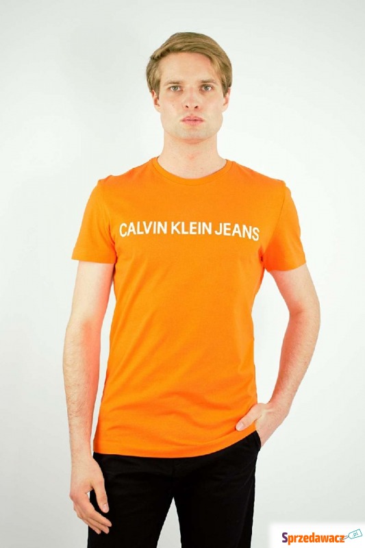 
T-SHIRT MĘSKI CALVIN KLEIN POMARAŃCZOWY
 - Bluzki, koszulki - Stalowa Wola