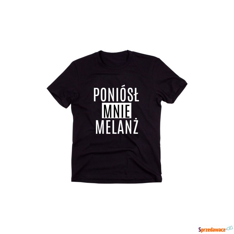Czarny Klasyczny T-shirt"PONIÓSŁ MNIE MELANŻ" - Bluzki, koszule - Bielsko-Biała