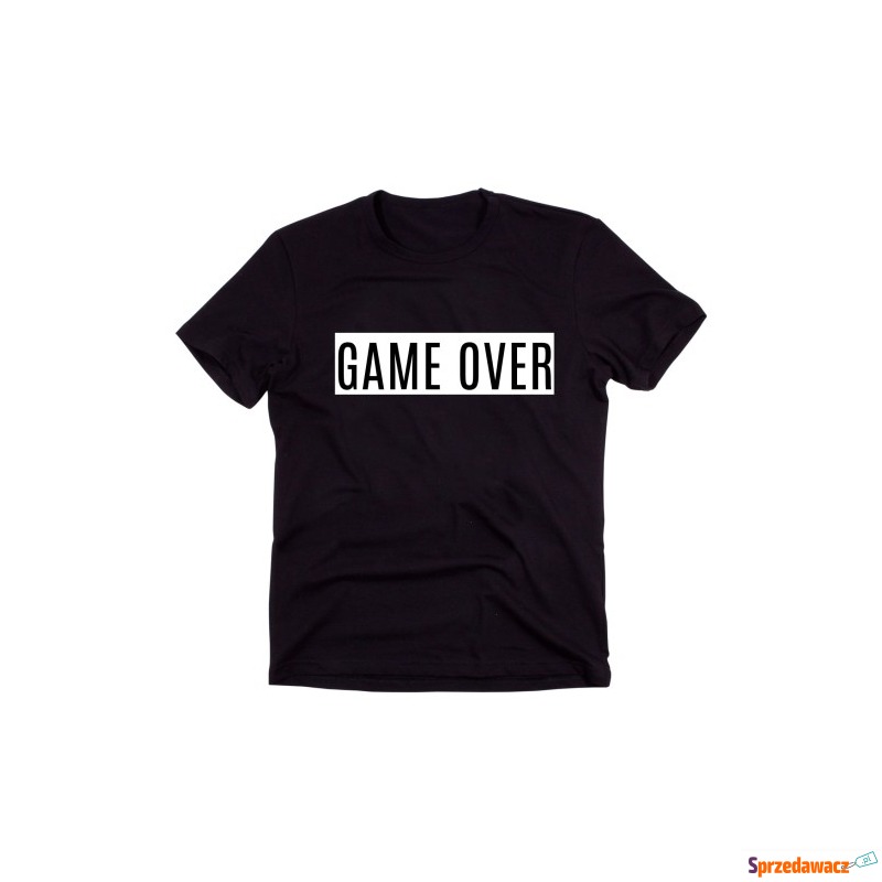 Czarny Klasyczny T-shirt "GAME OVER" - Bluzki, koszule - Kraków