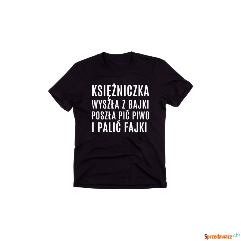 Czarny Klasyczny T-shirt "KSIĘŻNICZKA WYSZŁA Z... - Bluzki, koszule - Warszawa