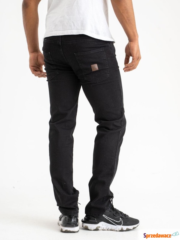 Spodnie Jeansowe Elade Leather Patch Czarne - Spodnie - Bielsko-Biała
