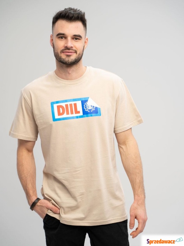 Koszulka Z Krótkim Rękawem DIIL Sticker Beżowa - Bluzki, koszulki - Płock