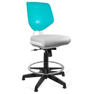 krzesło lekarskie z podnóżkiem kaden grey/green