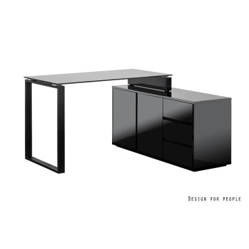 czarne lakierowane biurko marin