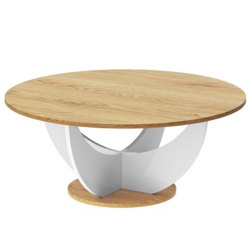 okrągły stolik kawowy capri 100 blat imitacja drewna