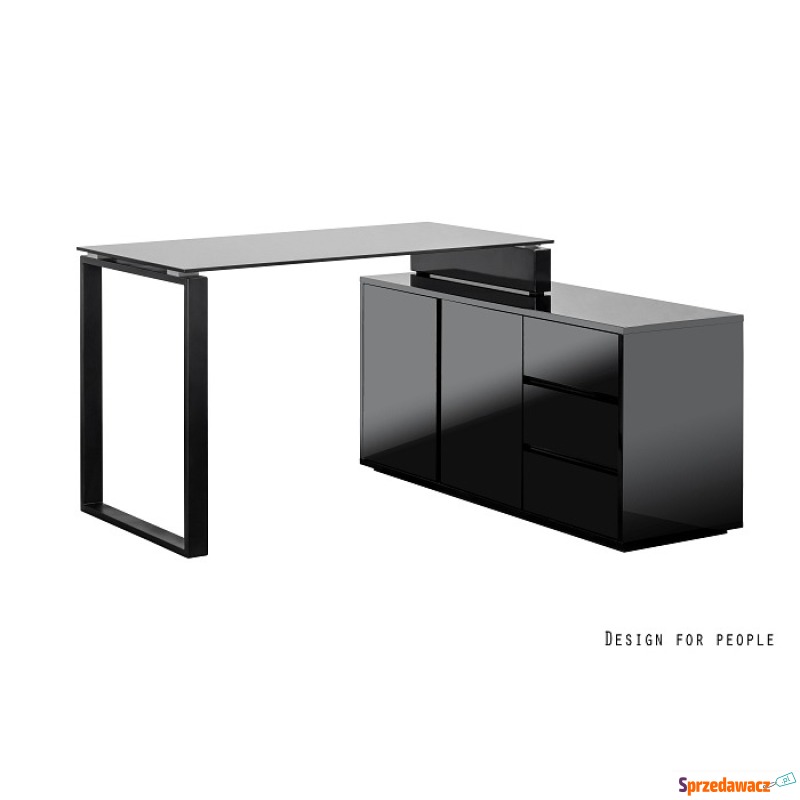 czarne lakierowane biurko marin - Biurka - Przemyśl