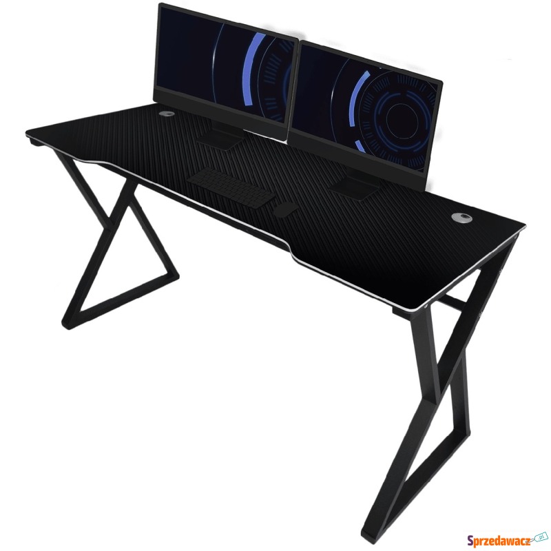 czarne biurko gamingowe z karbonowym blatem xdouble - Biurka - Przemyśl