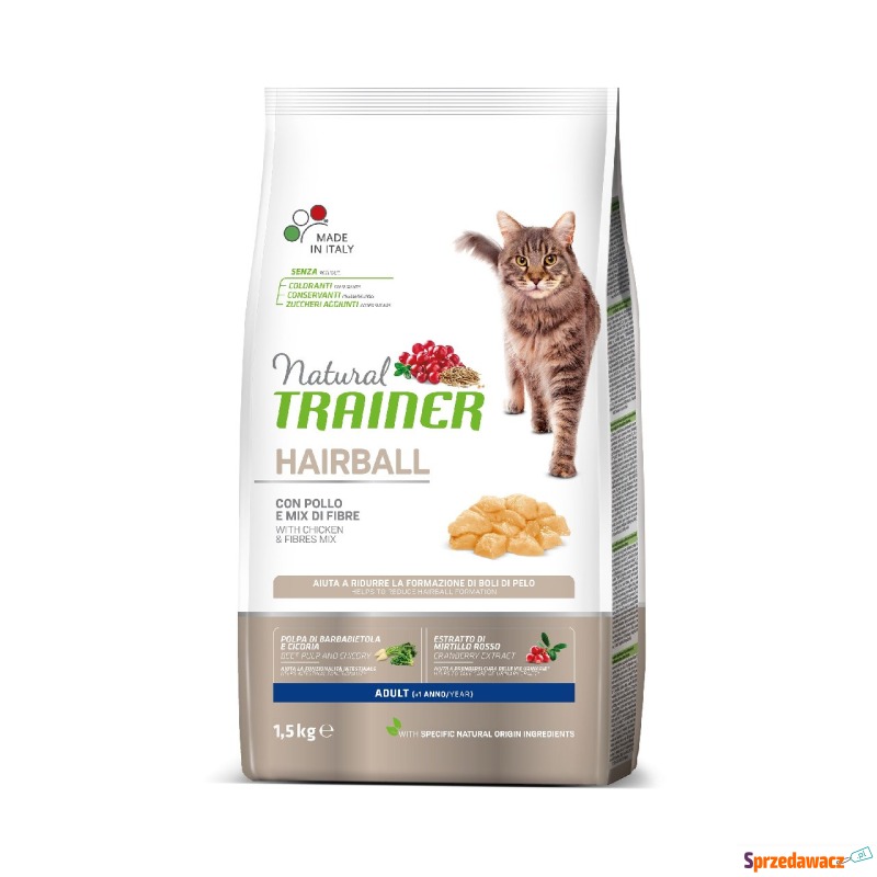 Karma sucha TRAINER natural cat hairball 1,5 kg - Karmy dla kotów - Kiełpino