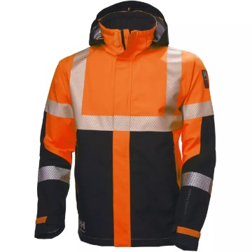 Męska kurtka robocza Helly Hansen ICU shell jacket odblaskowa - czarno-pomarańczowa, rozmiar M