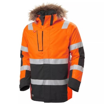 Męska kurtka robocza Helly Hansen parka ALNA 2.0 zimowa, odblaskowa - czarno-pomarańczowa, rozmiar M