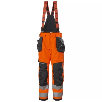 Męskie spodnie z szelkami Helly Hansen ALNA 2.0 Pant Cl 2 zimowe - czarno-pomarańczowe, rozmiar C58