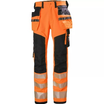 Męskie spodnie robocze Helly Hansen ICU Pant CL 2 odblaskowe - czarno-pomarańczowe, rozmiar C56