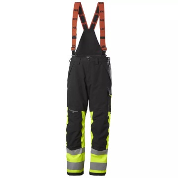 Męskie spodnie z szelkami Helly Hansen ALNA 2.0 Pant Cl 1 zimowe - czarno-żółte, rozmiar C50