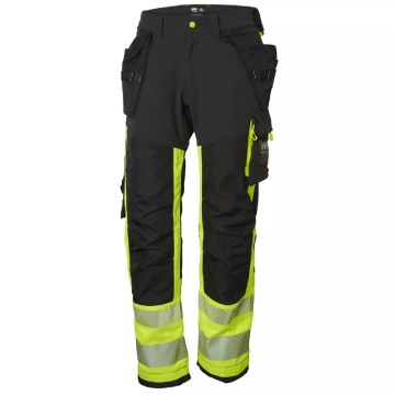 Męskie spodnie robocze Helly Hansen ICU Pant CL 1 odblaskowe - czarno-żółte, rozmiar C50