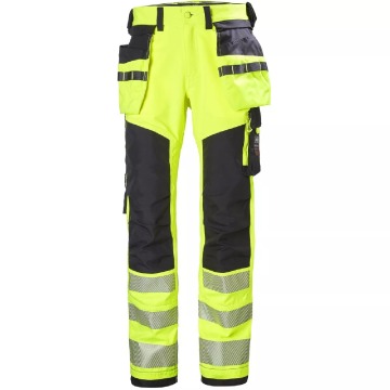 Męskie spodnie robocze Helly Hansen ICU Pant CL 2 odblaskowe - czarno-żółte, rozmiar C52