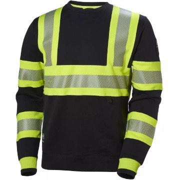 Męska bluza robocza Helly Hansen ICU Sweatshirt odblaskowa - czarno-żółta, rozmiar L