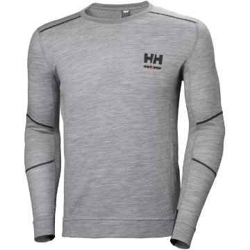 Męska bluza Helly Hansen Lifa Merino crewneck termoaktywna - szara, rozmiar XL