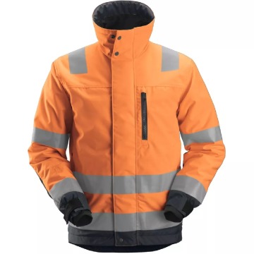 Męska kurtka robocza Snickers AllroundWork EN 20471/3 odblaskowa - pomarańczowo-szara, rozmiar S