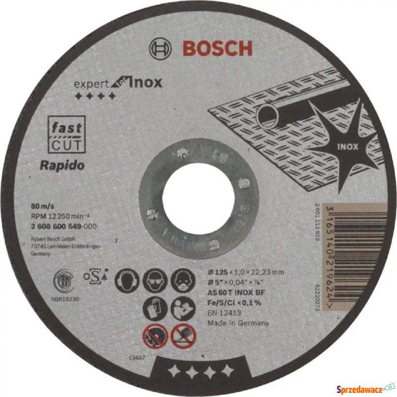 Tarcza szlifierska Bosch Expert for Inox Rapido... - Akcesoria do elektro... - Olsztyn