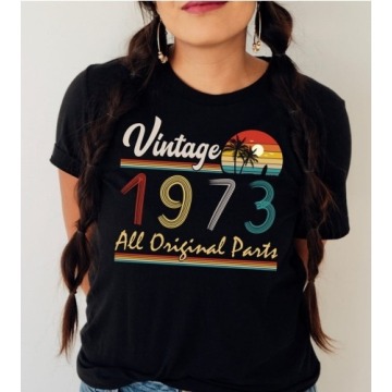 aa damska czarne koszulka na 50 vintage 1973