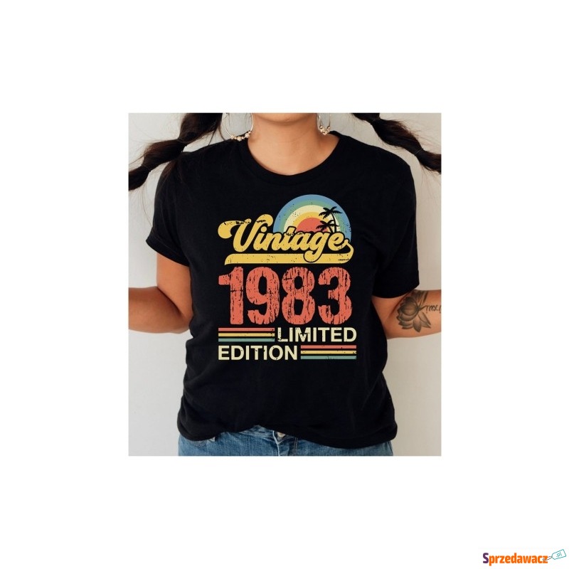 damska czarna koszulka na 40 vintage 1983 - Bluzki, koszule - Radom