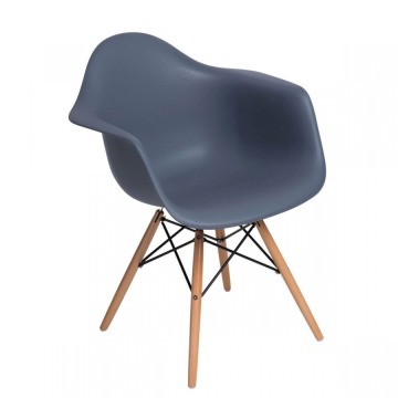 Krzesło P018W PP dark grey, drewniane nogi